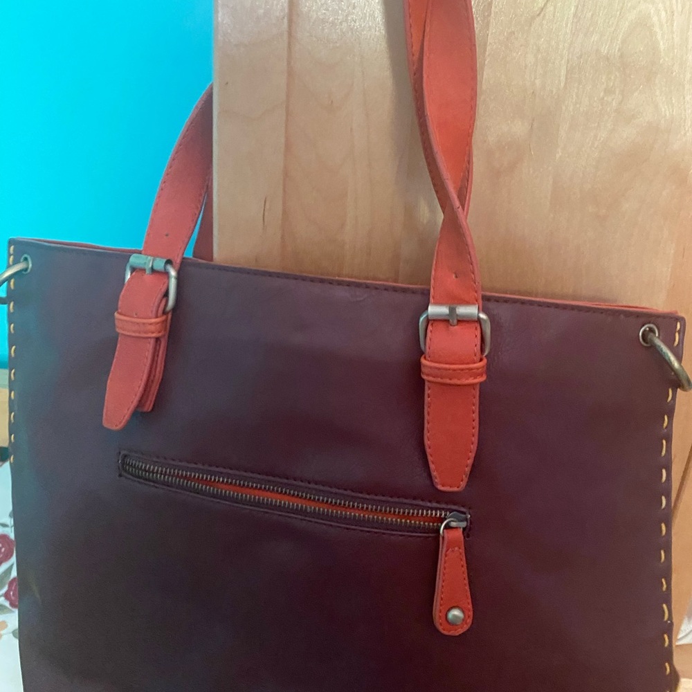 Large women’s bag by Shiraleah of Chicago …good condition - brown & orange